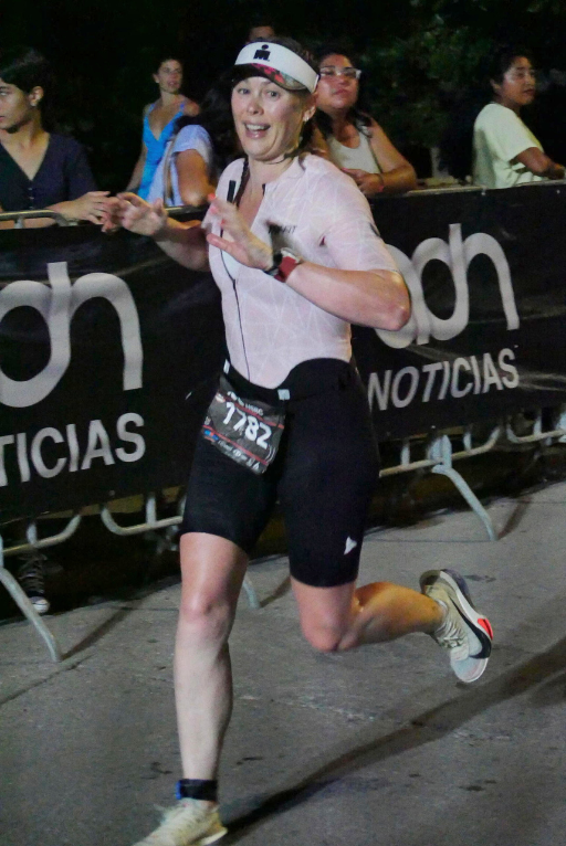 Running during the final push at Ironman Cozumel.